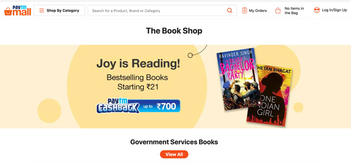 Paytm mall book shop