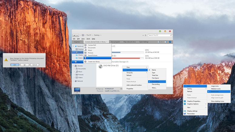 Mac OS X Windows 10 Theme