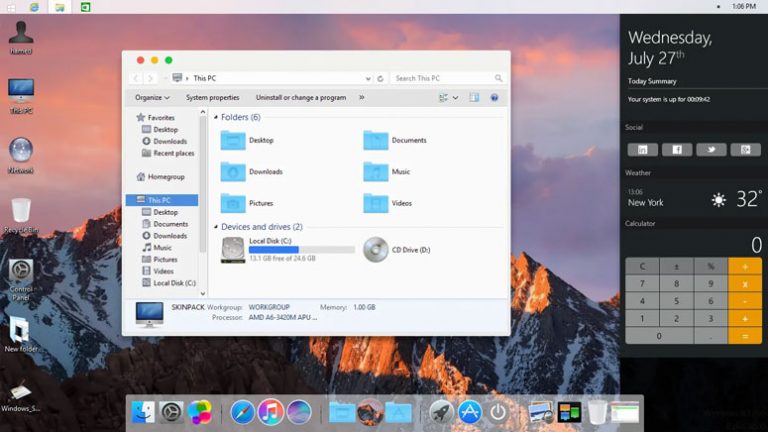MAC Theme for windows 10 desktop