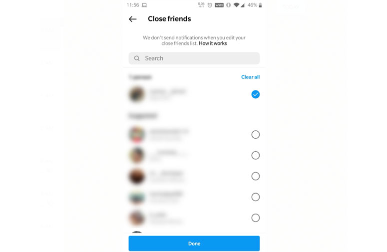 Add People to Close Friends