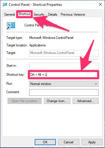 how to make a keyboard macro windows properties