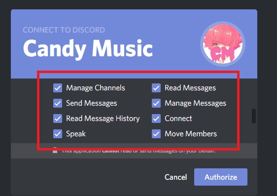 authorize discord bot