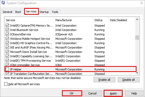 IPHLPSVC Tuning msconfig