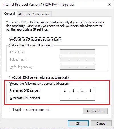 change dns