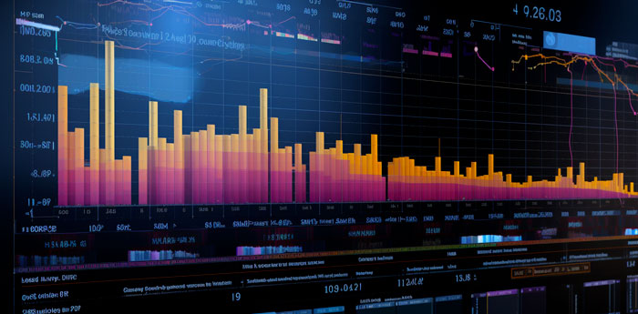 A column chart is displayed on a screen to aid in data visualization