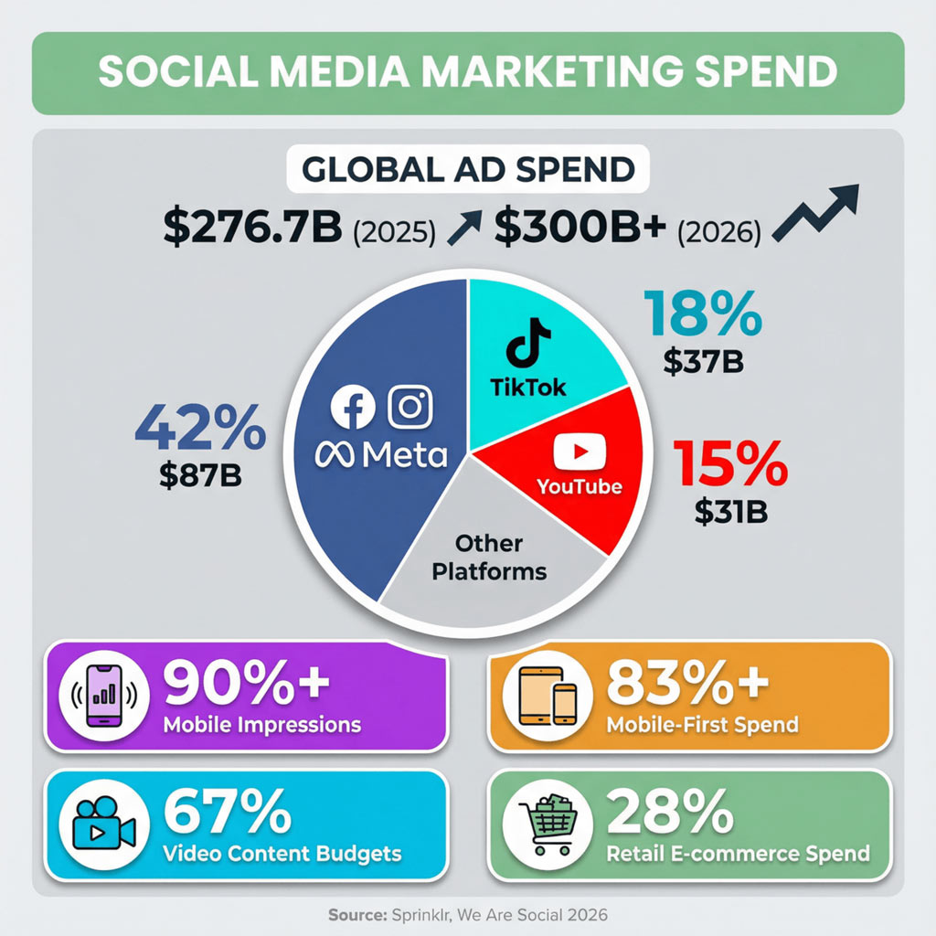 Global Social Media Marketing Spend And Platform Distribution
