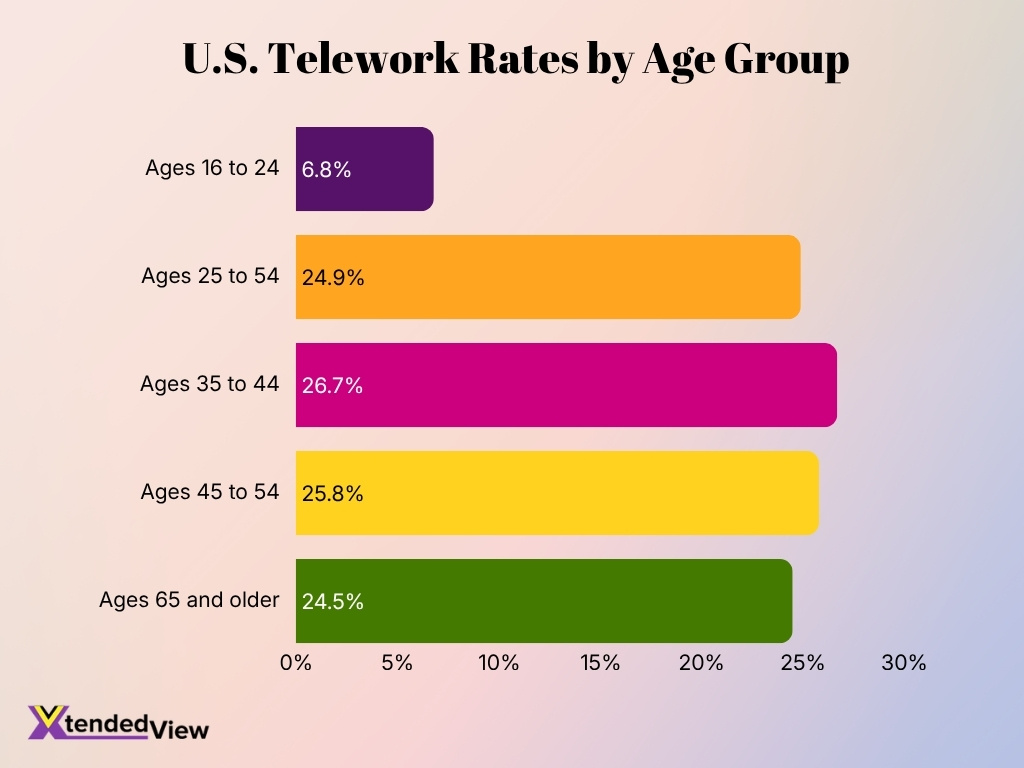 U S Telework Rates By Age Group
