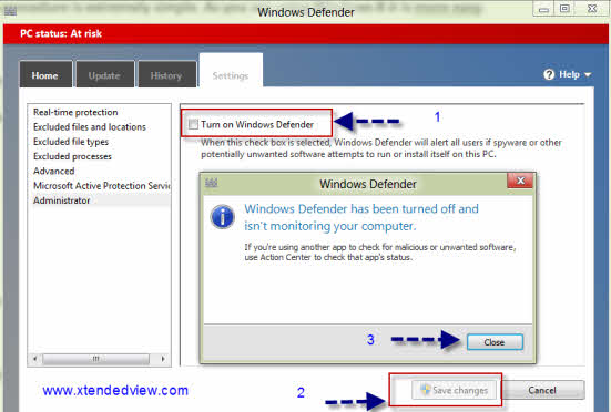 how to diable windows 8defender